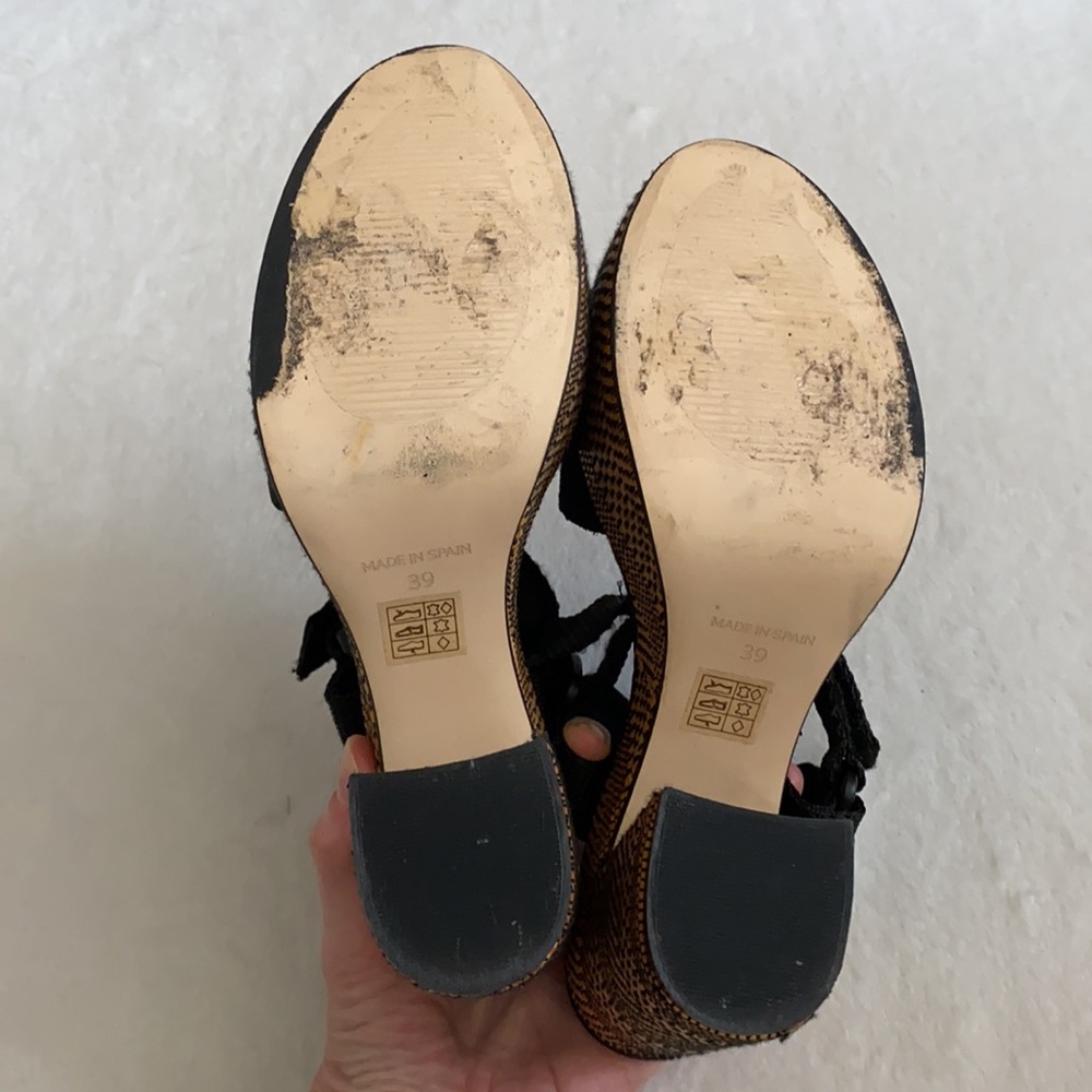 {FP} Free People | Sport Society Suede Sandal Strap Woven Block Heel Platform 9 - Picture 12 of 16